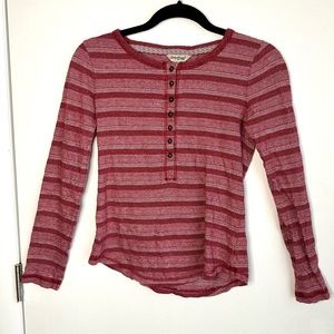 Lucky Brand Striped Henley Long Sleeve Shirt